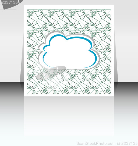 Image of Abstract glossy speech bubble in cloud shape