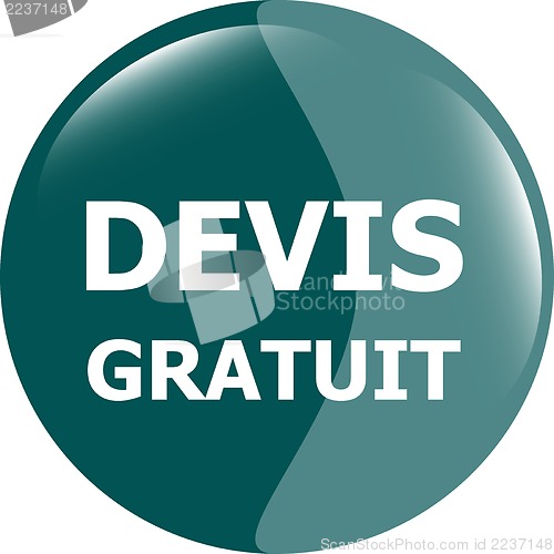 Image of devis gratuit, Free quote glossy green button