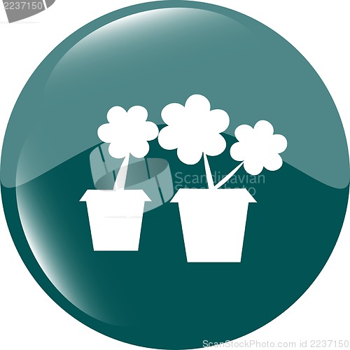 Image of Flowerpot with plant - green icon isolated