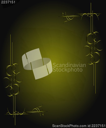 Image of Green background with gold ribbon and old vintage grunge background texture elegant green wallpaper
