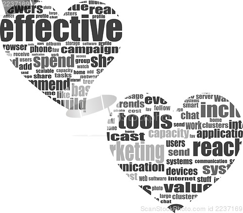 Image of Info text graphic Listen with your heart in word cloud isolated in white background