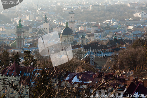 Image of Lviv in sunny haze