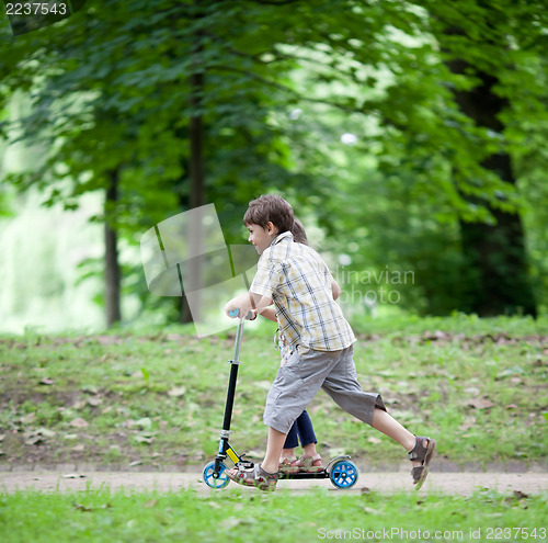 Image of Enjoying balancing a scooter