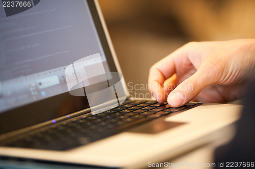 Image of Using laptop