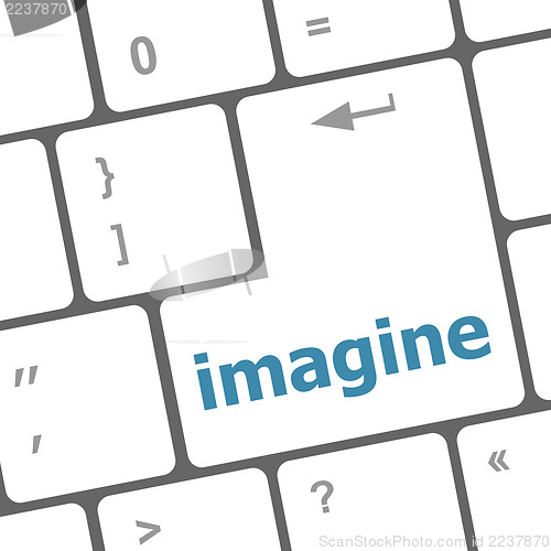 Image of imagine word on computer pc keyboard key