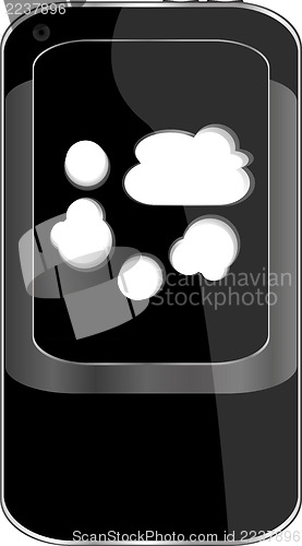 Image of Cloud computing concept. Mobile smart phone with cloud icon