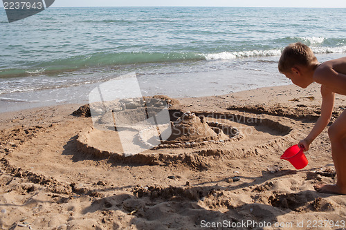 Image of Building sand castle