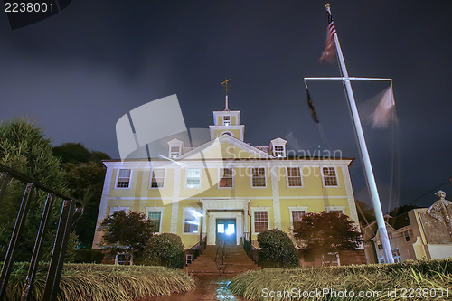 Image of east greenwich town house at night