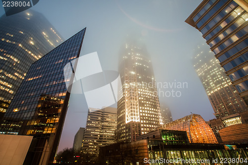 Image of Charlotte City Skyline night scene