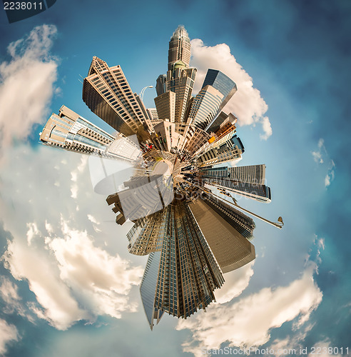 Image of charlotte skyline mini planet