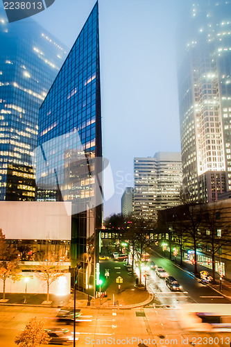 Image of Charlotte City Skyline night scene