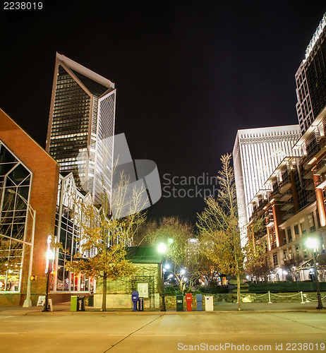 Image of charlotte city skyline at night