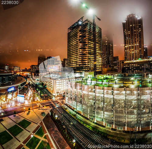 Image of Charlotte City Skyline night scene