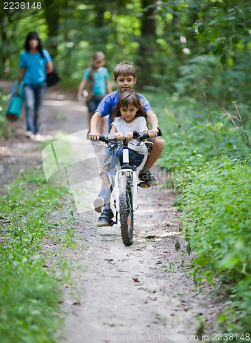 Image of Children on a bicycle