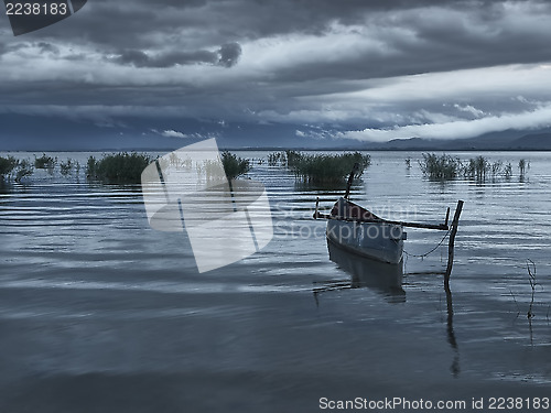 Image of Fishing boat at dawn