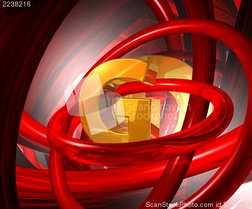 Image of letter g in abstract space