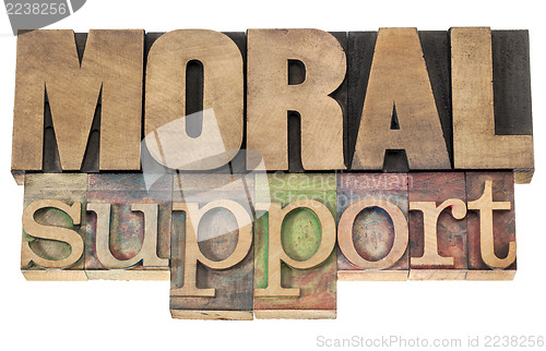 Image of moral support in wood type