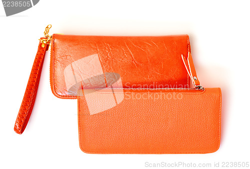 Image of New Orange Leather Wallets