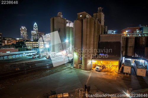 Image of Charlotte City Skyline night scene