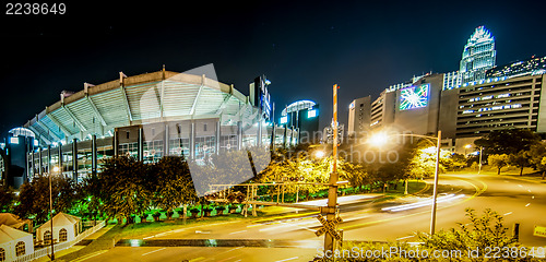 Image of Charlotte City Skyline night scene