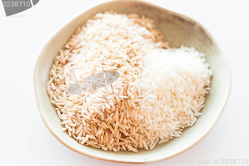 Image of Heart mound of natural brown and white rice