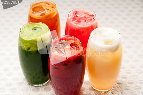 Image of selection of fruits long drinks