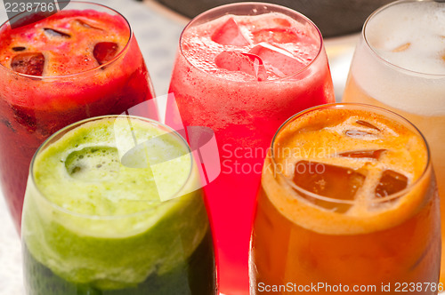 Image of selection of fruits long drinks