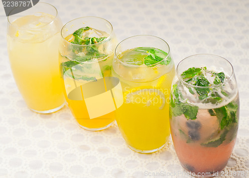 Image of selection of fruits long drinks