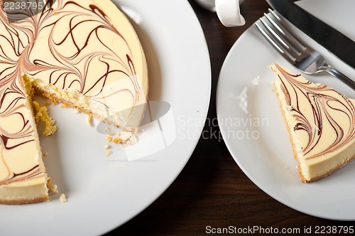 Image of Cheese cake and espresso coffee