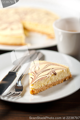 Image of Cheese cake and espresso coffee