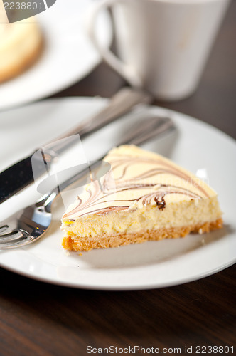 Image of Cheese cake and espresso coffee