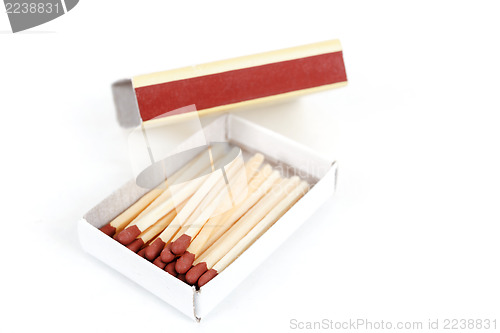 Image of Safety matches in box on white