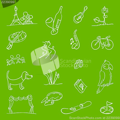 Image of Hobby Symbols Illustration