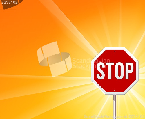 Image of Stop Sign and Sunshine