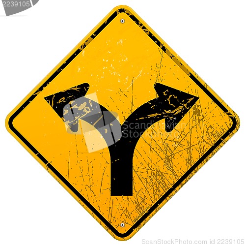 Image of Forked road sign