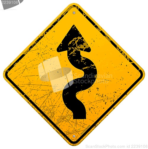 Image of Vintage winding roadsign