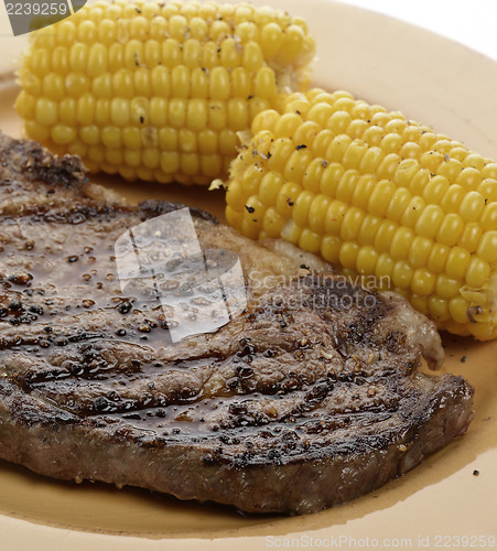 Image of Rib Eye Steak With Corn