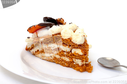 Image of Piece of sweet cake on plate