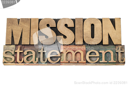 Image of mission statement in wood type