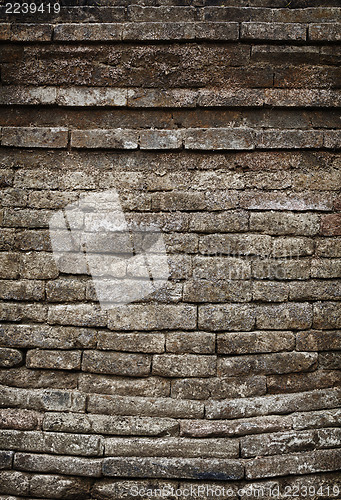 Image of Moldy old brick temple wall