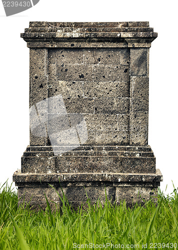 Image of Large headstone monument on white background