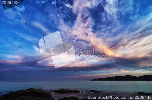 Image of Sunset over a tropical sea. Thailand, Phuket