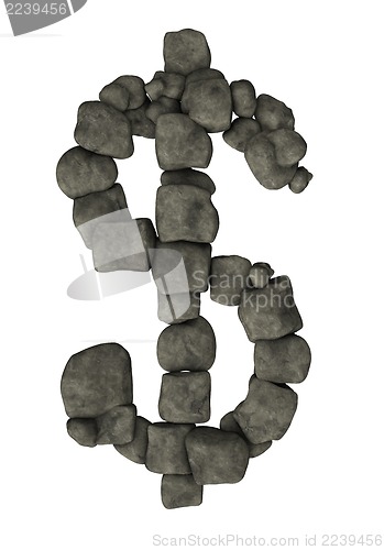 Image of pebbles dollar symbol