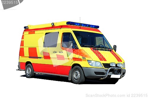 Image of Ambulance Isolated over White