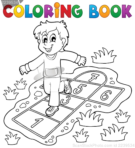 Image of Coloring book kids play theme 4