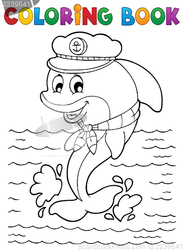 Image of Coloring book dolphin theme 1