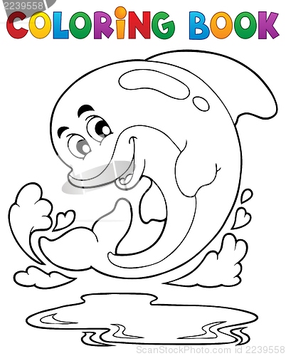 Image of Coloring book dolphin theme 2
