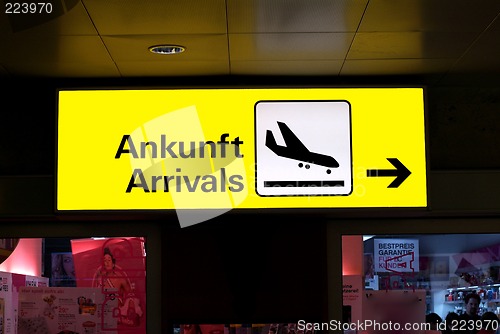 Image of arrival and departure