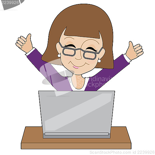 Image of Business Lady Laptop