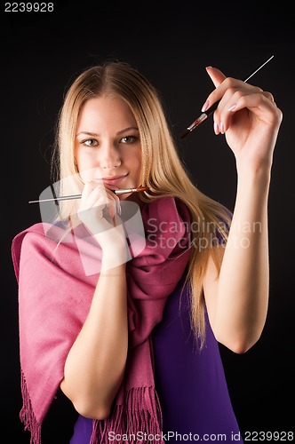 Image of Pretty female painter